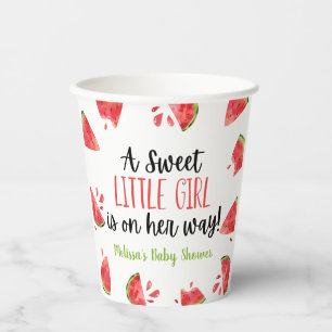 Eine süße Kleine Girl Watermelon Kinderdusche Pappbecher
