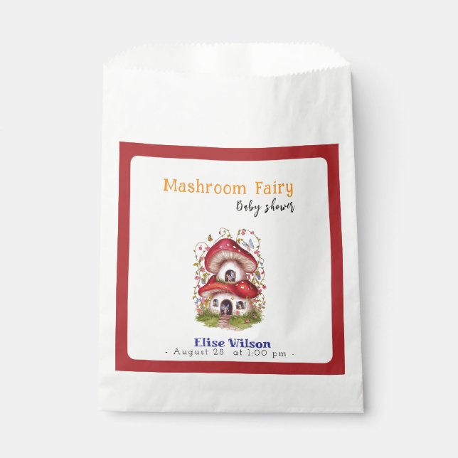 Eine süße, kleine Mashroom-Fee ist unterwegs Geschenktütchen (Vorderseite)