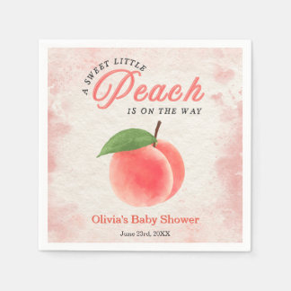 Eine süße kleine Pfirsich-Baby-Party Serviette