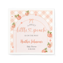 Eine süße kleine Pfirsich-Gingham-Baby-Party