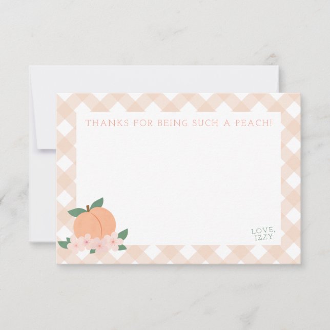 Eine süße kleine Pfirsichdusche Dankeskarte (Vorderseite)