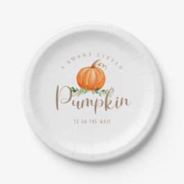 Eine süße kleine Pumpkin-Babydusche Pappteller
