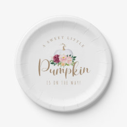 Eine süße kleine Pumpkin-Babydusche Pappteller