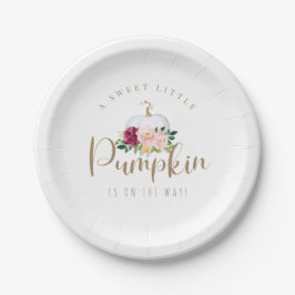 Eine süße kleine Pumpkin-Babydusche Pappteller