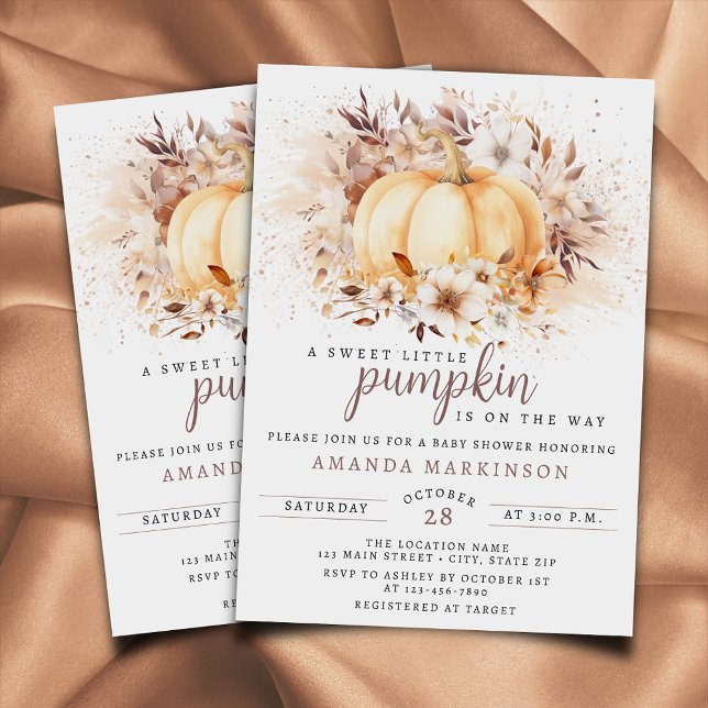 Eine süße, kleine Pumpkin-Neutral-Babydusche Einladung (Von Creator hochgeladen)
