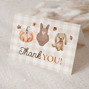 Eine süße kleine Pumpkin-Neutral-Fall-Baby-Dusche Dankeskarte