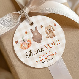 Eine süße kleine Pumpkin-Neutral-Fall-Baby-Dusche Geschenkanhänger