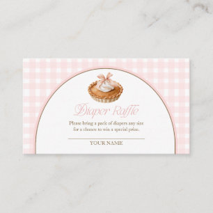 Eine süße kleine Torte rosa Gingham-Windel-Verlosu Begleitkarte