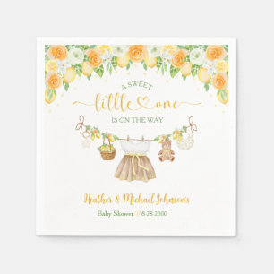 Eine süße kleine Zitronen-Blüten-Baby-Party Serviette