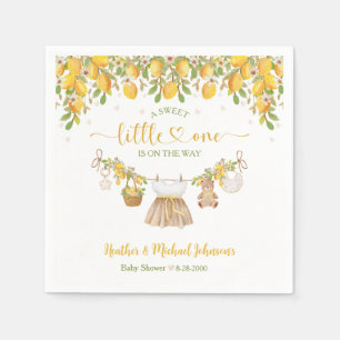Eine süße kleine Zitronen-Zitrus-Baby-Party Serviette