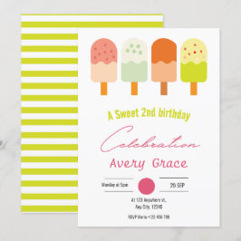 Eine süße Popsicle Summer Birthday Party Einladung