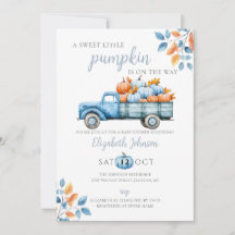 Eine süße Pumpkin Blue Boy Baby Dusche
