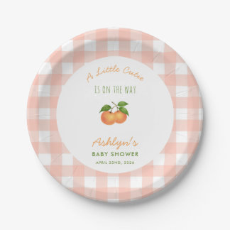 Eine süße rosa Babyparty-Papierplatten Pappteller