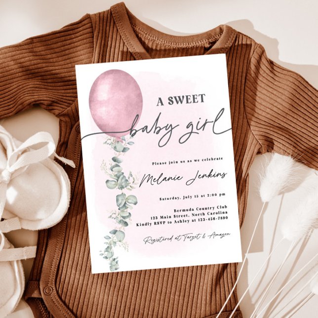 Eine Sweet Baby Girl Babydusche Einladung (Von Creator hochgeladen)