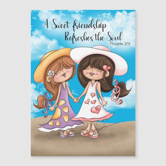 Eine Sweet Friendship Magnet Card (Vorderseite)