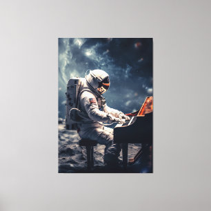 Eine Symphonie für die Sterne Astronautenpiano a Leinwanddruck