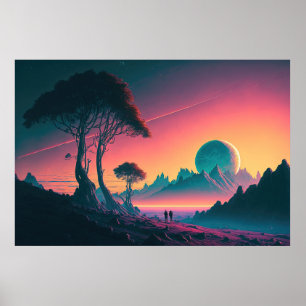 Eine Synthwave-Ode für die Romantik Poster