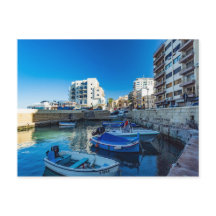 Eine Szene aus Gillieru Harbor, Malta Holiday Card