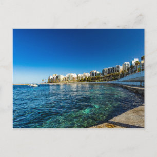 Eine Szene aus St Pauls Bay, Malta Holiday Card Postkarte