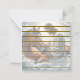 Eine Szene des Mitgefühls mit Jesus und Pferd Mitteilungskarte