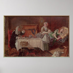 Eine Szene von "Tartuffe" durch Moliere, 1850 Poster