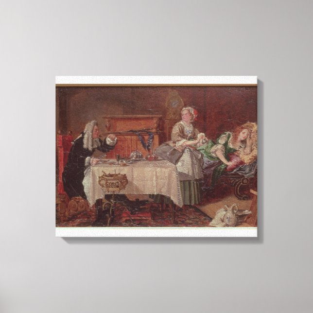 Eine Szene von 'Tartuffe' von Moliere, 1850 Leinwanddruck (Vorderseite)