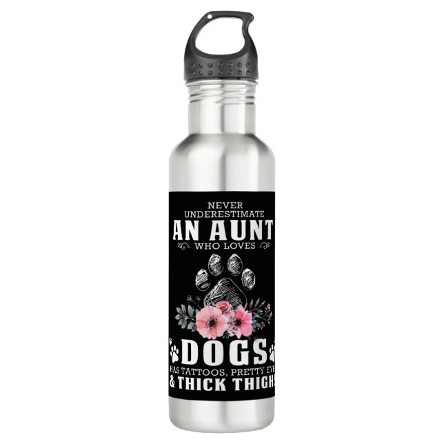 Eine Tante, die Hunde Lieben hat, wird nie untersc Edelstahlflasche (Vorderseite)