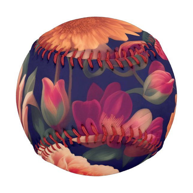 Eine Tapete mit Blumenmuster  Baseball (Vorderseite)