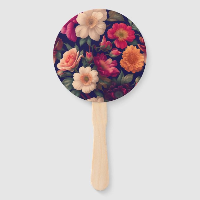 Eine Tapete mit Blumenmuster  Fächer (Vorderseite)