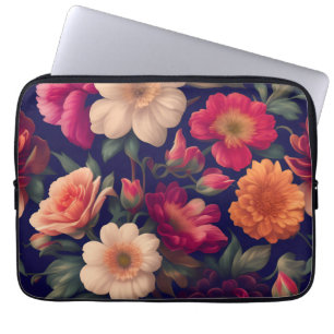 Eine Tapete mit Blumenmuster  Laptopschutzhülle