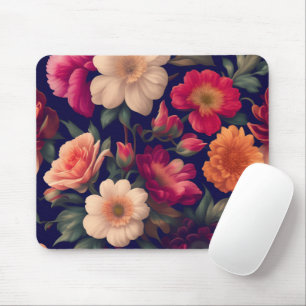 Eine Tapete mit Blumenmuster Mousepad