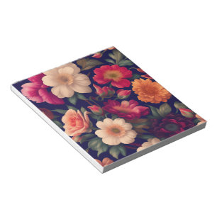 Eine Tapete mit Blumenmuster Notizblock