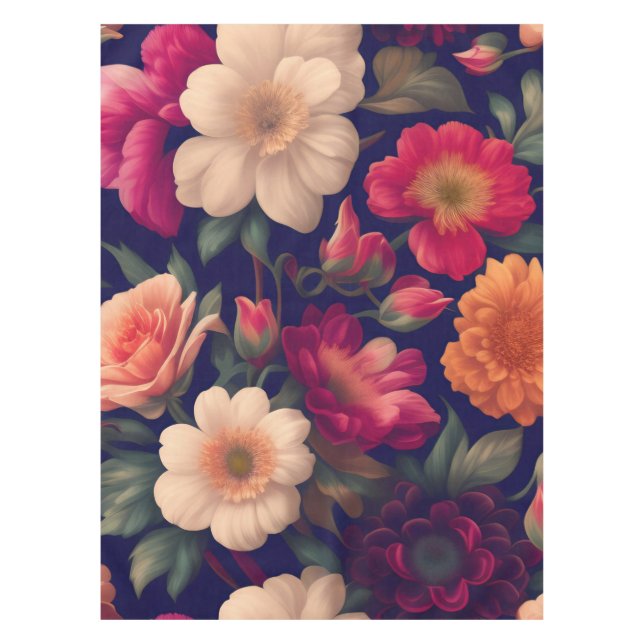 Eine Tapete mit Blumenmuster  Tischdecke (Vorderseite)