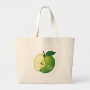 Eine Tasche mit dem Bild eines grünen Apfels