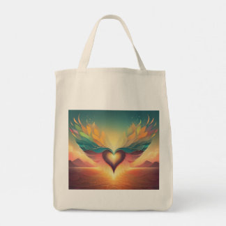 Eine Tasche mit Flügelherz, die sich für die Freih