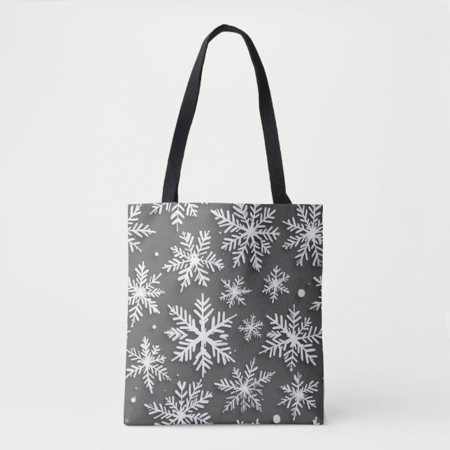 eine Tasche mit Schneeflockenmuster (Vorderseite)