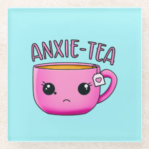 Eine Tasse ANXIE-TEA Kawaii lustigen Tee-Pun Glasuntersetzer