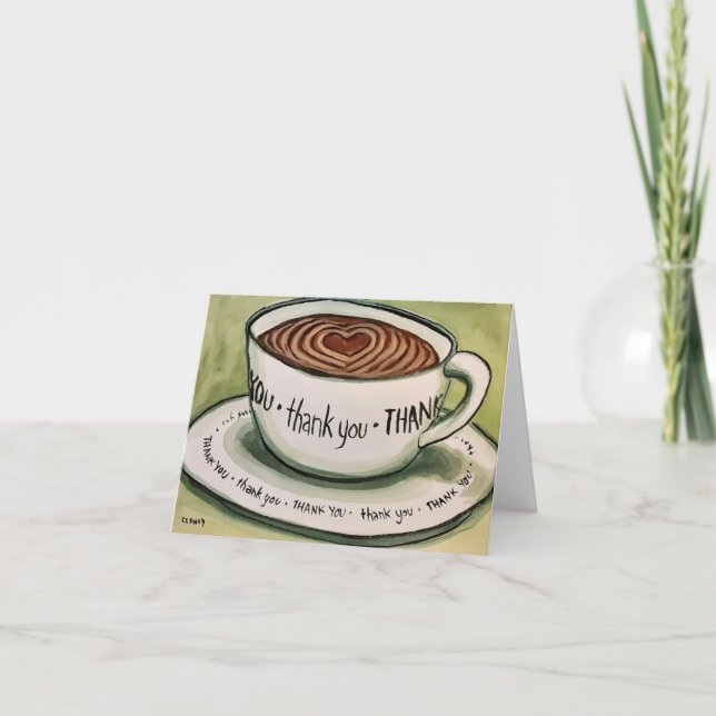 Eine Tasse Dankbarkeit geklappt Dankeschön Karte (Vorderseite)