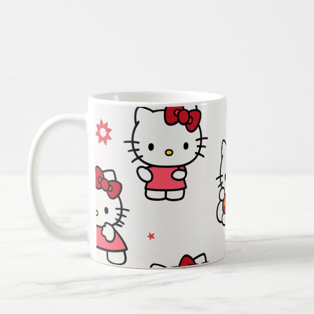 eine Tasse, die mit einem niedlichen Kätzchen entw Kaffeetasse (Links)