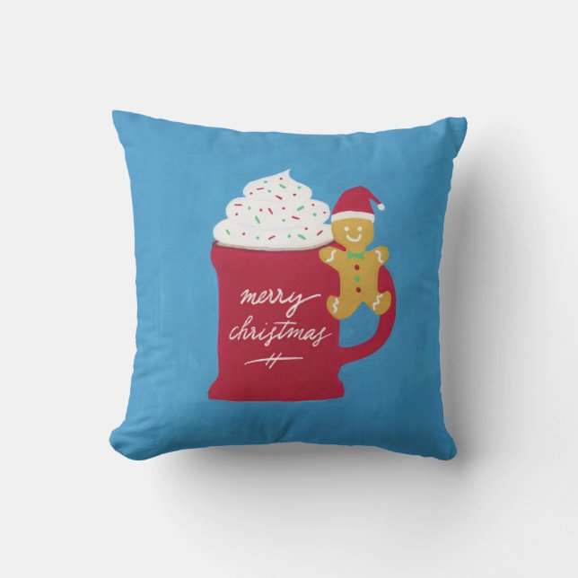 Eine Tasse frohe Weihnachten Kissen (Vorderseite)