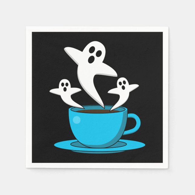 Eine Tasse Geisterrauchkaffee Serviette (Vorderseite)