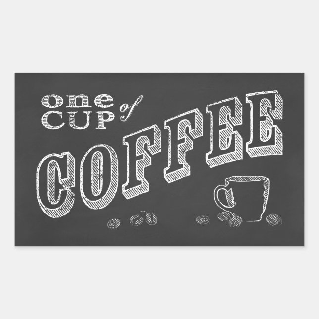 eine Tasse Kaffee CHALK ART Rechteckiger Aufkleber (Vorderseite)
