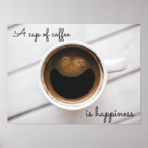 "Eine Tasse Kaffee ist Glück" Cafe Poster