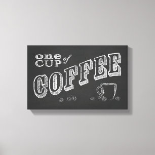 eine Tasse Kaffee KREIDEKUNST Leinwanddruck