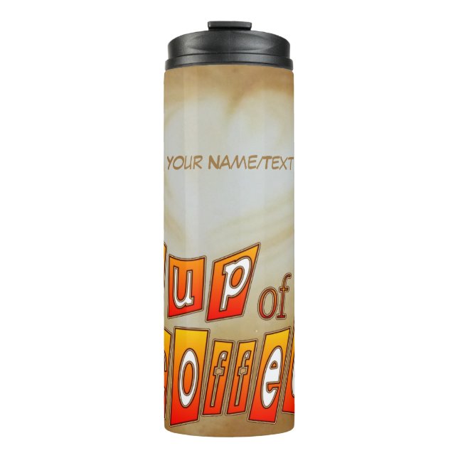 Eine Tasse Kaffeekust. Thermobecher (Vorderseite)