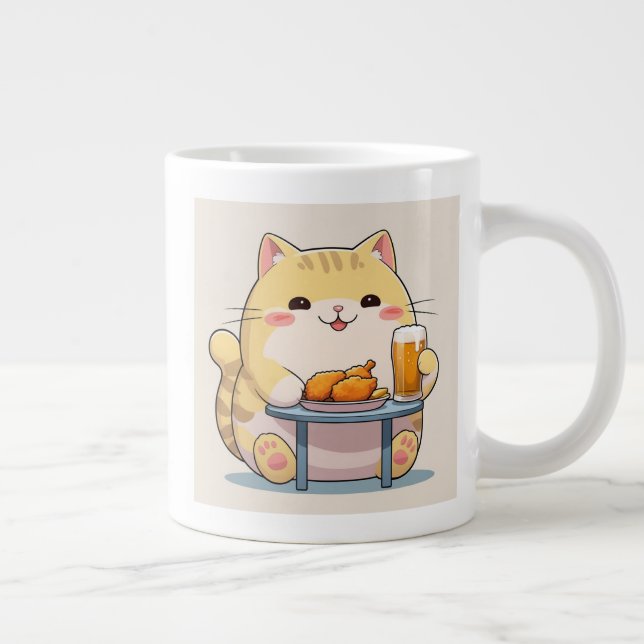 eine Tasse mit einer niedlichen Katzendarstellung (Rechts)