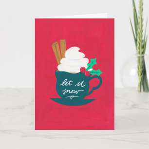 Eine Tasse Schnee lassen Feiertagskarte
