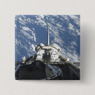 Eine teilweise Ansicht der Raumfähre Atlantis Button