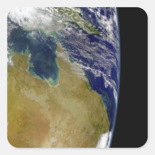 Eine teilweise Ansicht von Erde Australien zeigend Quadratischer Aufkleber