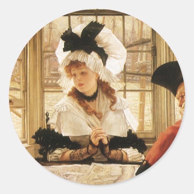 Eine teuflische Geschichte von James Tissot, Vinta Runder Aufkleber (Vorderseite)
